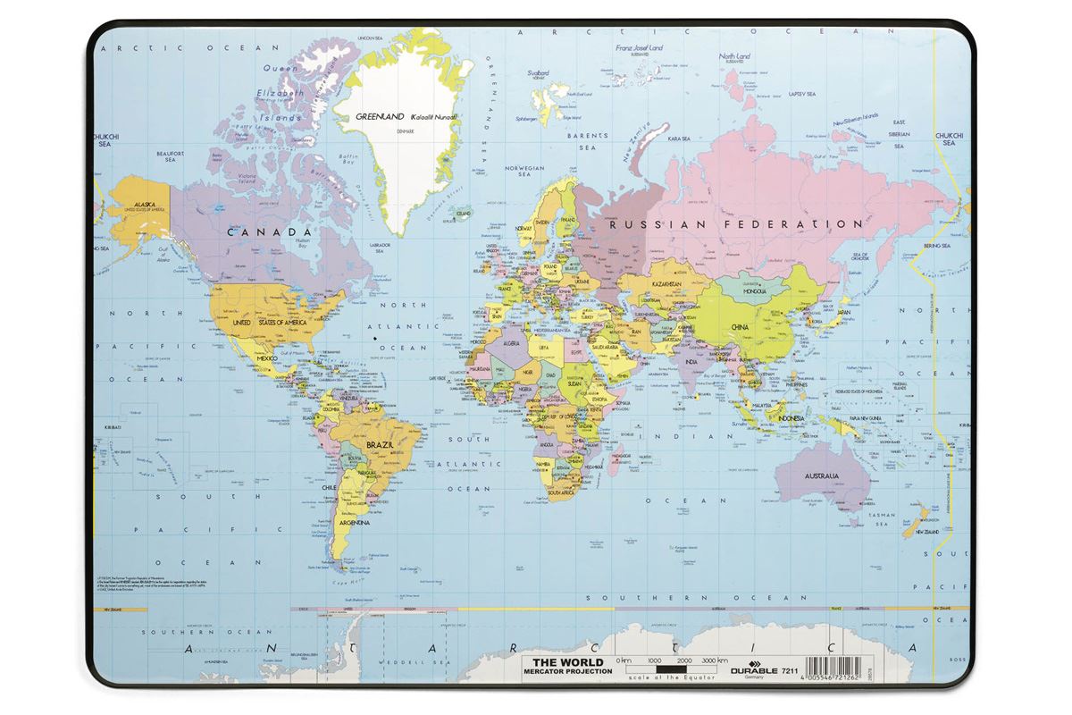 Durable Smooth Non-Slip World Map Desk Mat PC Keyboard Mouse Pad | 53x40cm