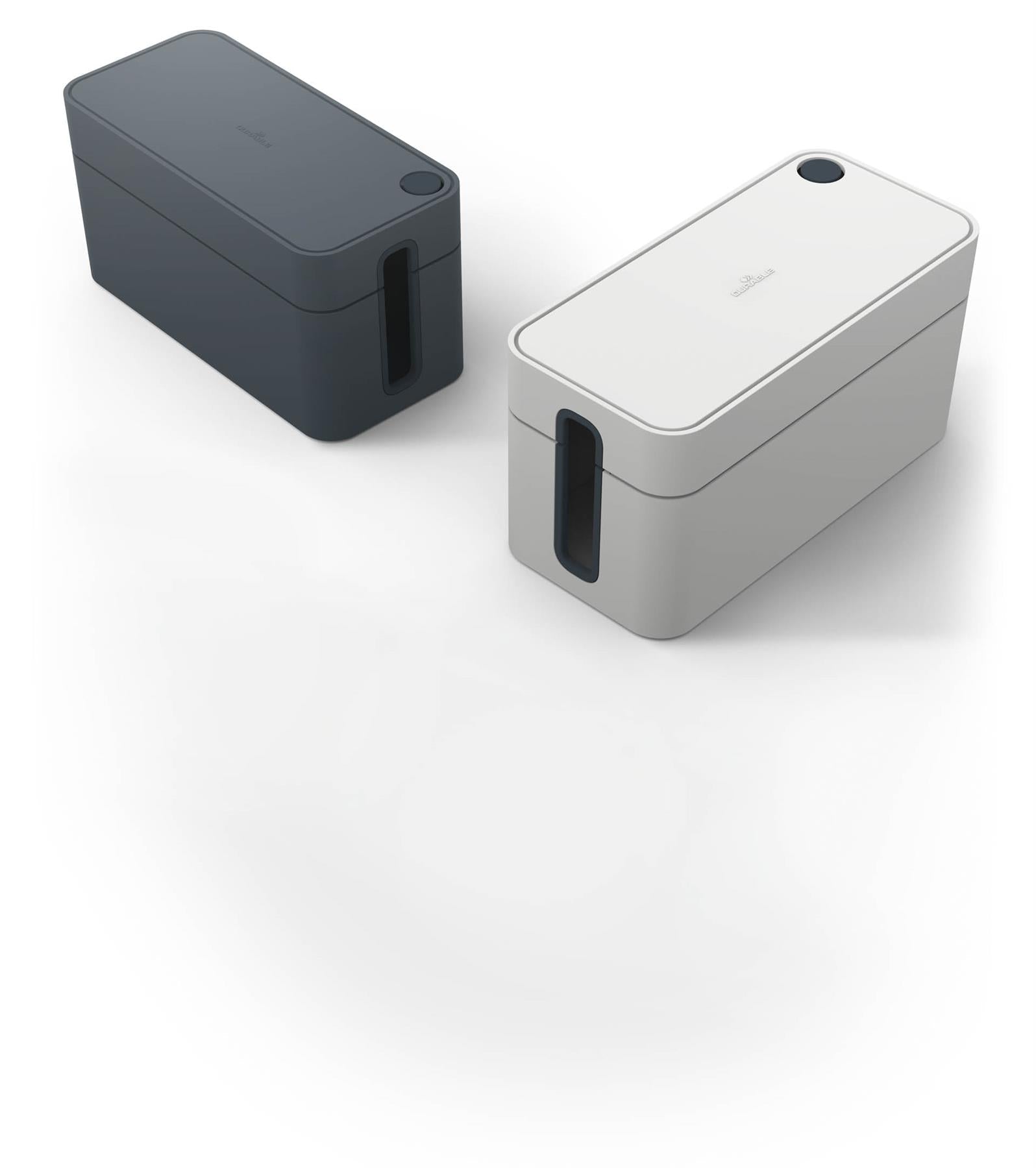 Durable CAVOLINE Cable Management Box Organizer Wire Tidy | Small | Gray