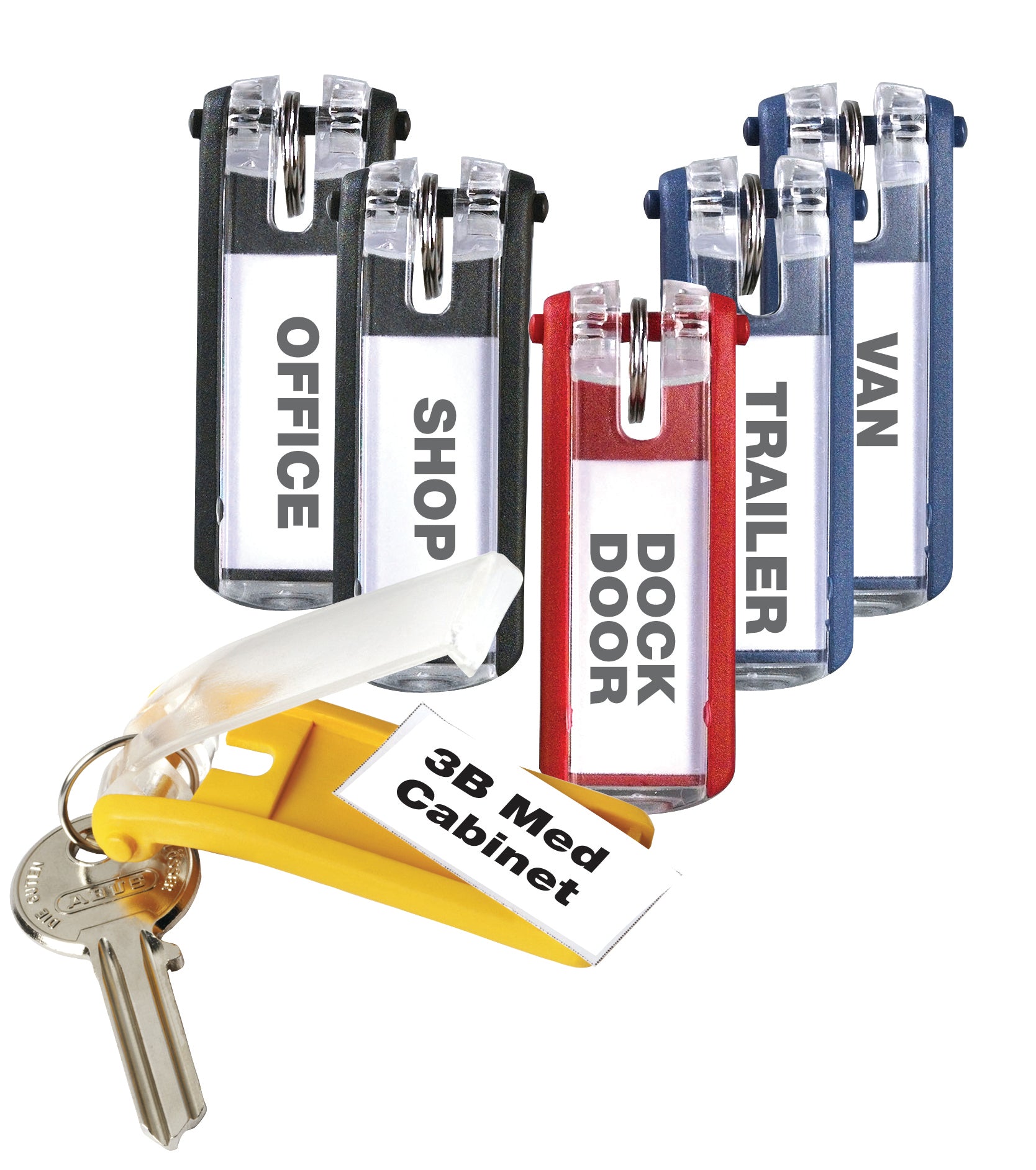 Durable Key Tags Organizational Label Hooks | 6 Pack | Assorted