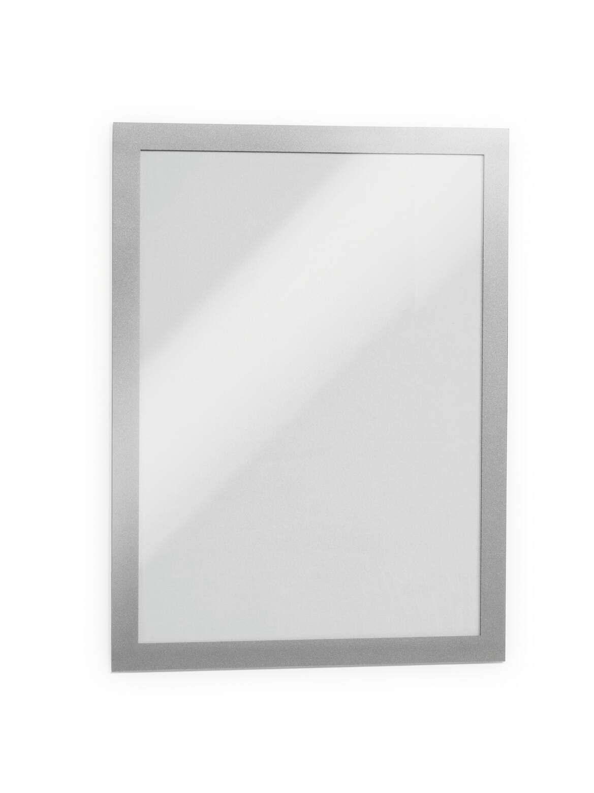 Durable DURAFRAME Self-Adhesive Sign Holder | Letter 8.5" x 11" | Silver | 2 Pack