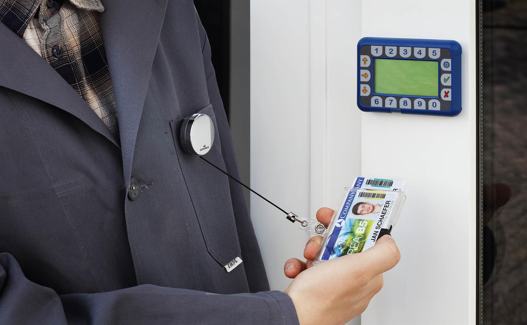 Durable Secure Retractable Chrome Badge Reels for ID & Keys | 10 Pack | Silver