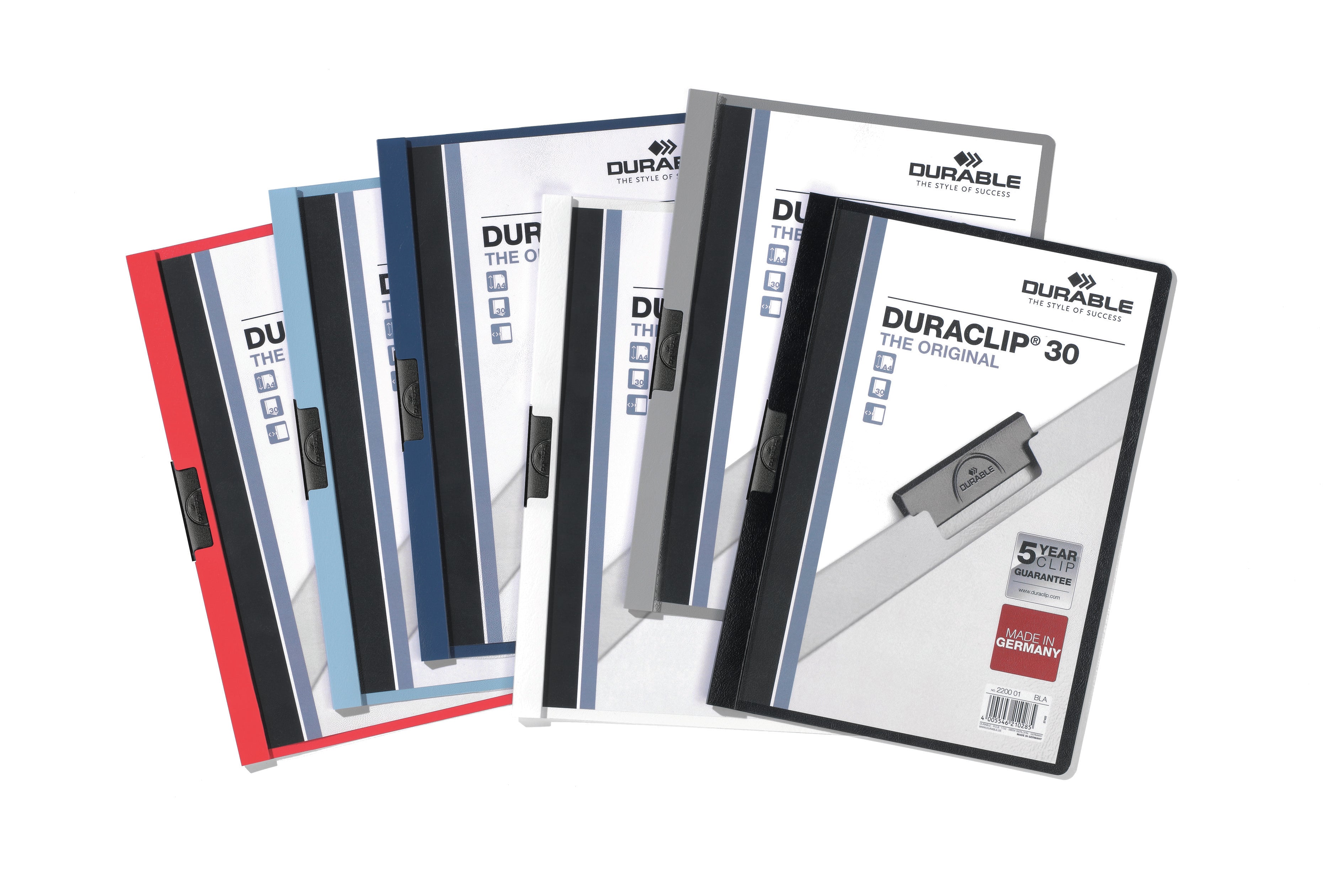 Durable DURACLIP Report Cover | Letter Size | 30 Sheet Capacity | Red | 25 Box