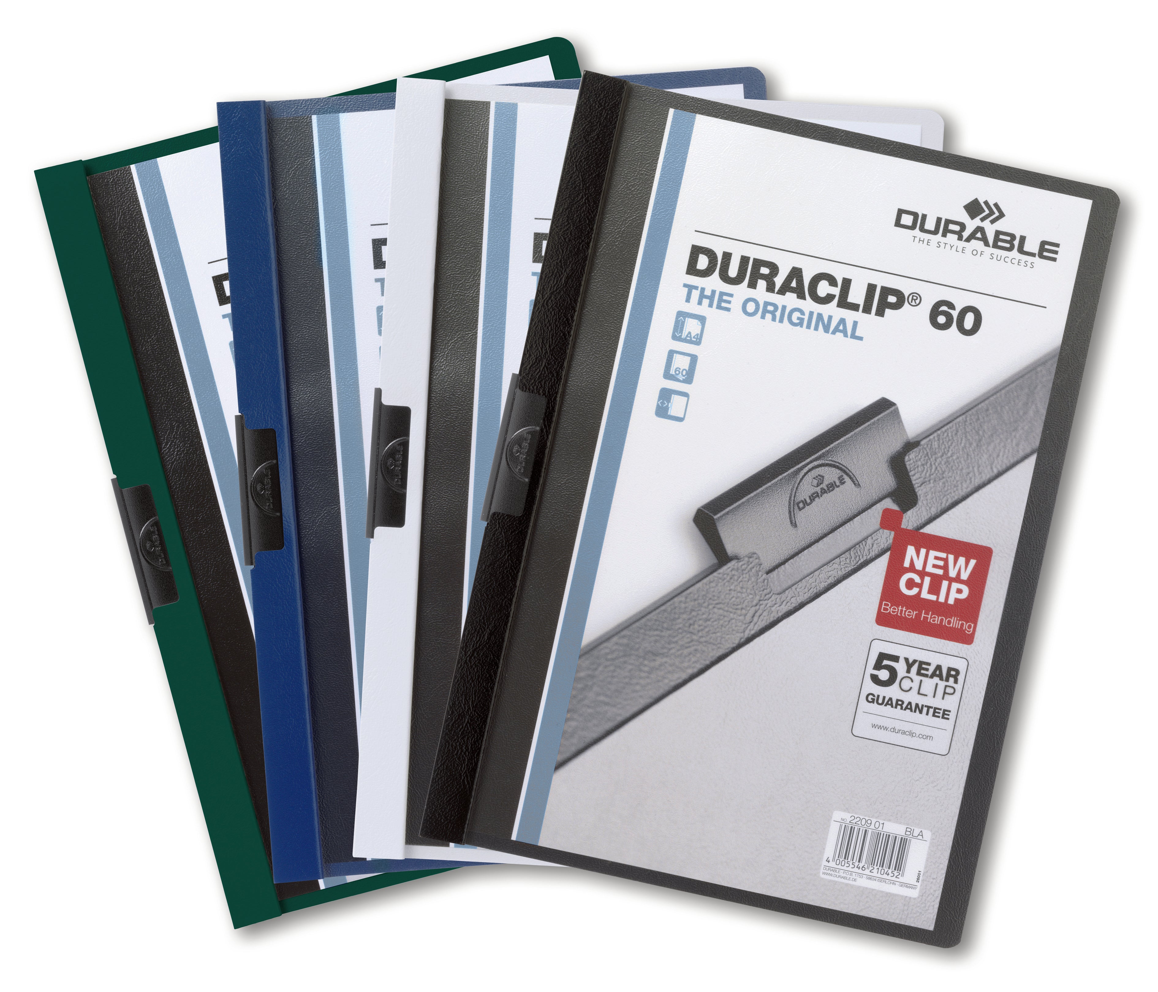 Durable DURACLIP Report Cover | Letter Size | 60 Sheet Capacity | Light Blue | 25 Box