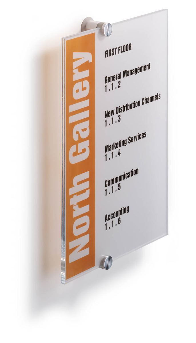 Durable CRYSTAL Frameless Acrylic Door Sign Holder Wall Mounted | Letter Size 8.25" x 11.75" Inches Clear