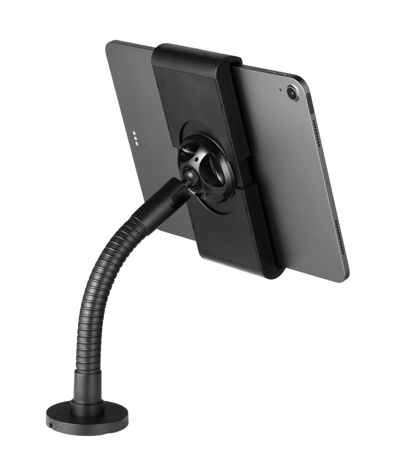 Durable TOUGH Anti-Theft Lock Goose Neck Tablet Holder Wall/Table Mount | Black