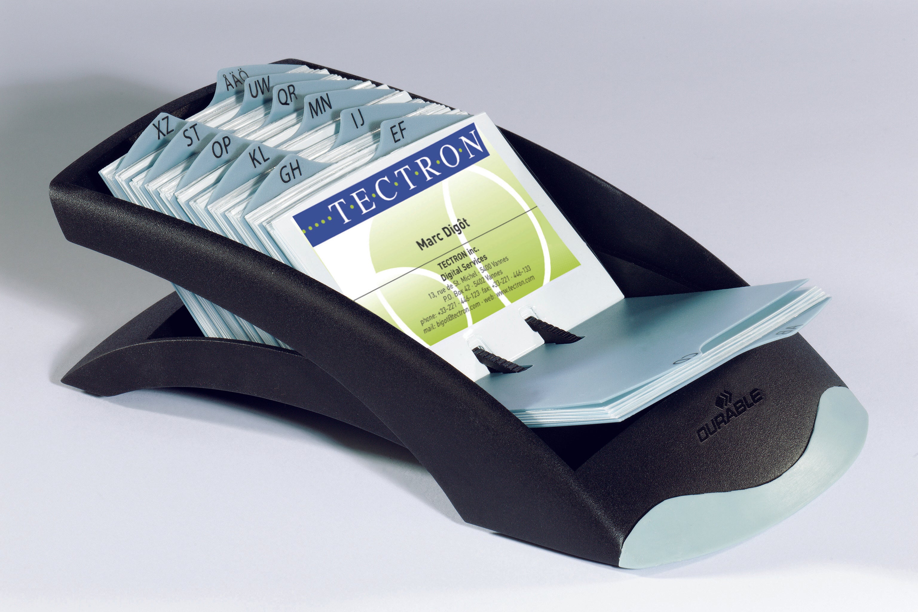 Durable VISIFIX 200 Card Business Card Holder File | Pockets & A-Z Index | Black