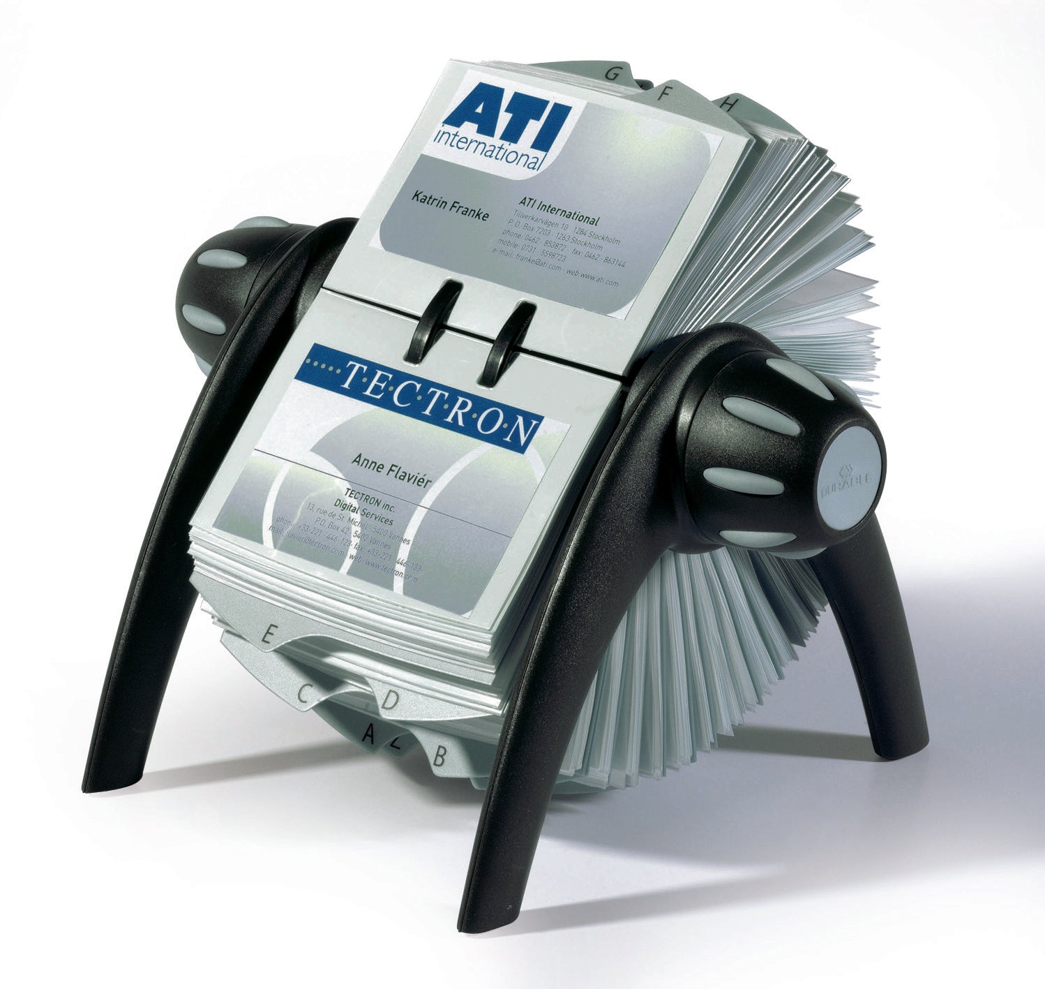 Durable VISIFIX 400 Card Rotary Business Card Holder File | A-Z Index | Black