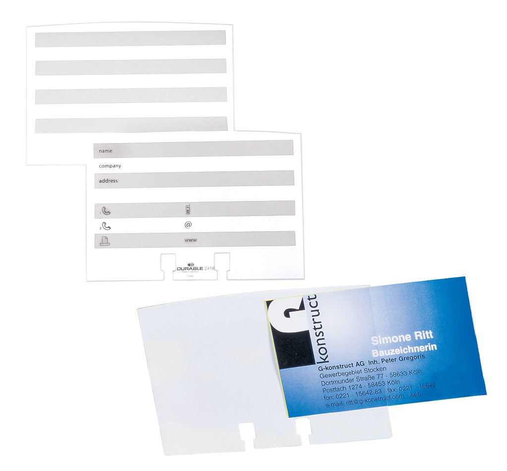Durable VISIFIX TELINDEX Rotary File Business Card Pockets | 40 Pack
