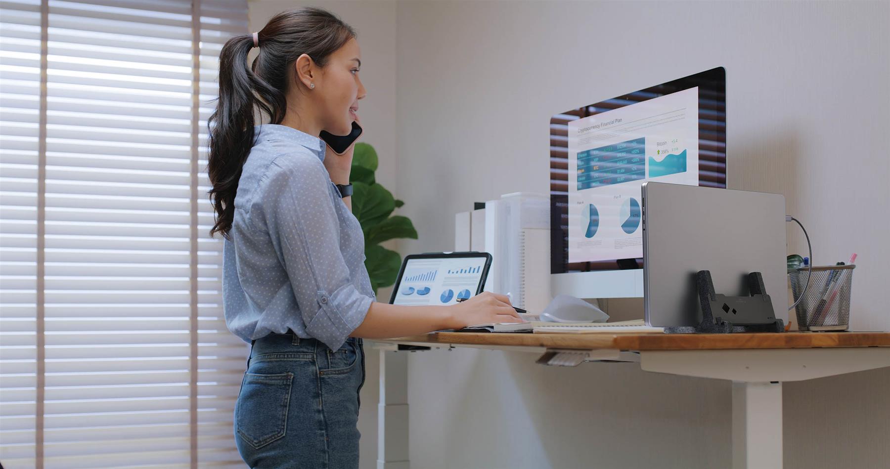 Durable EFFECT Recycled Felt Vertical Laptop Stand Dock | Space Saving 3-in-1 Holder