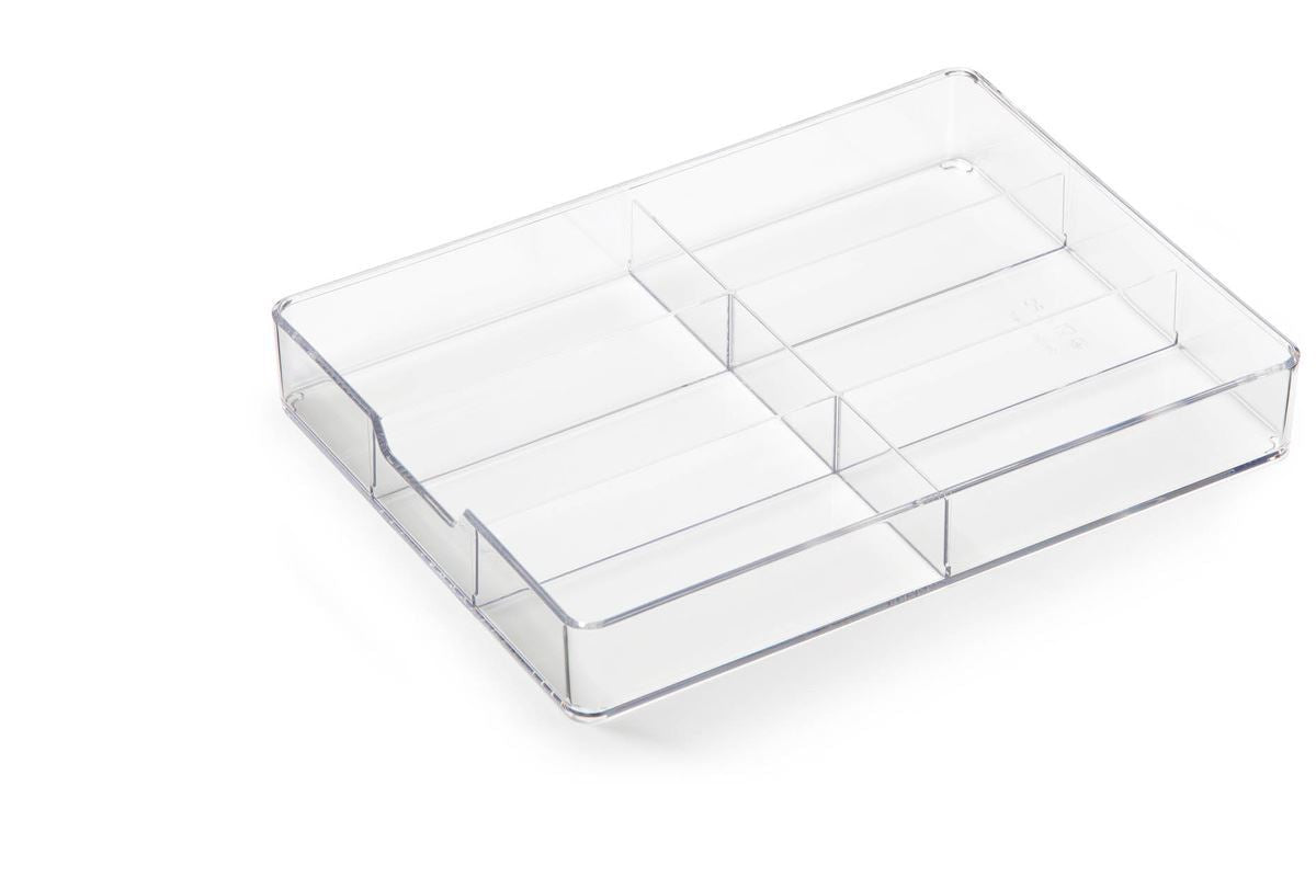 Durable Acrylic Food-Safe Plastic Draw Organizer Storage Divider | Crystal Clear