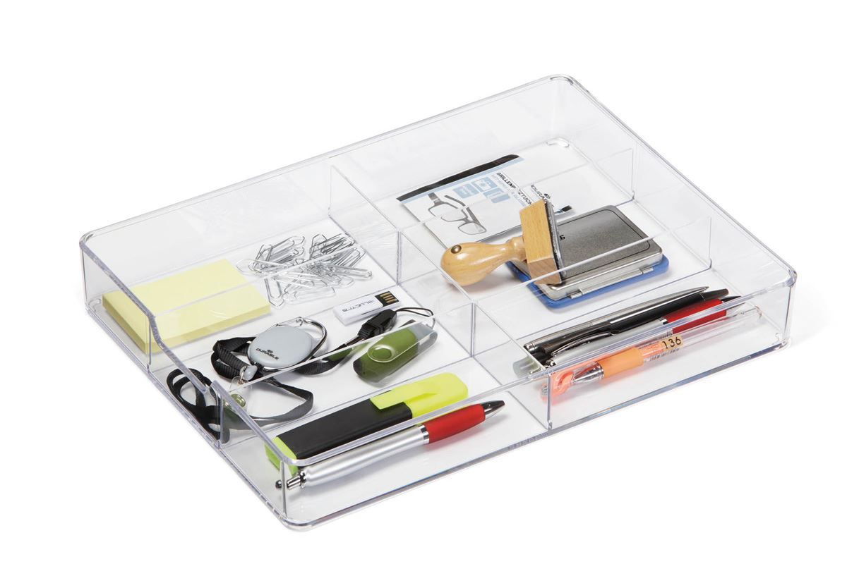 Durable Acrylic Food-Safe Plastic Draw Organizer Storage Divider | Crystal Clear