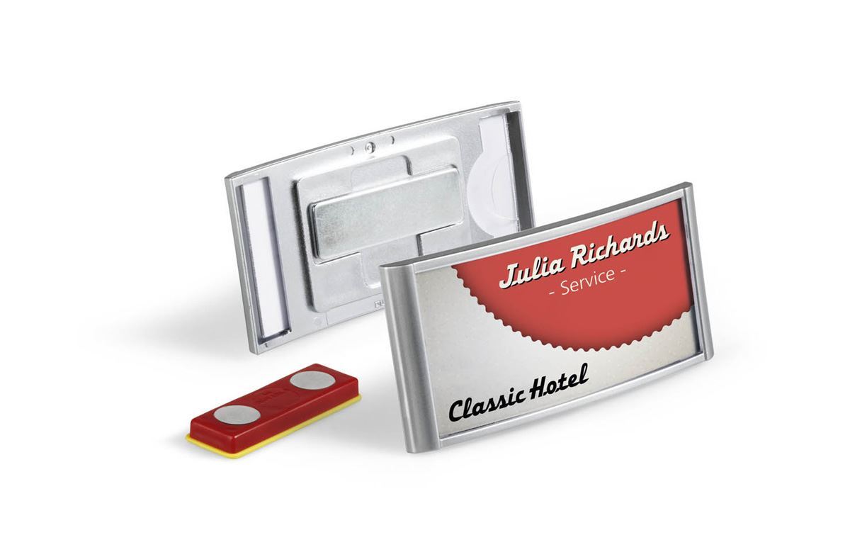 Durable Classic Magnetic Name Tag ID Badge Holders & Inserts | 10 Pack