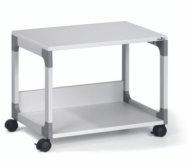 Durable Multi Function Trolley with 4 Wheels | Two Shelves | Gray
