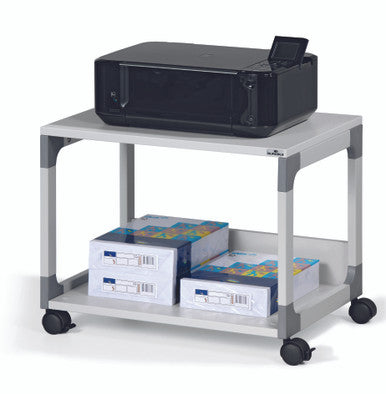 Durable Multi Function Trolley with 4 Wheels | Two Shelves | Gray