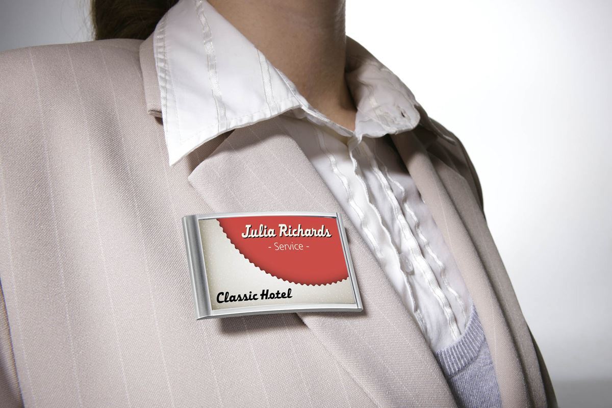 Durable Classic Magnetic Name Tag Badge Holders & Inserts | 10 Pack | 1.34 x 2.91"