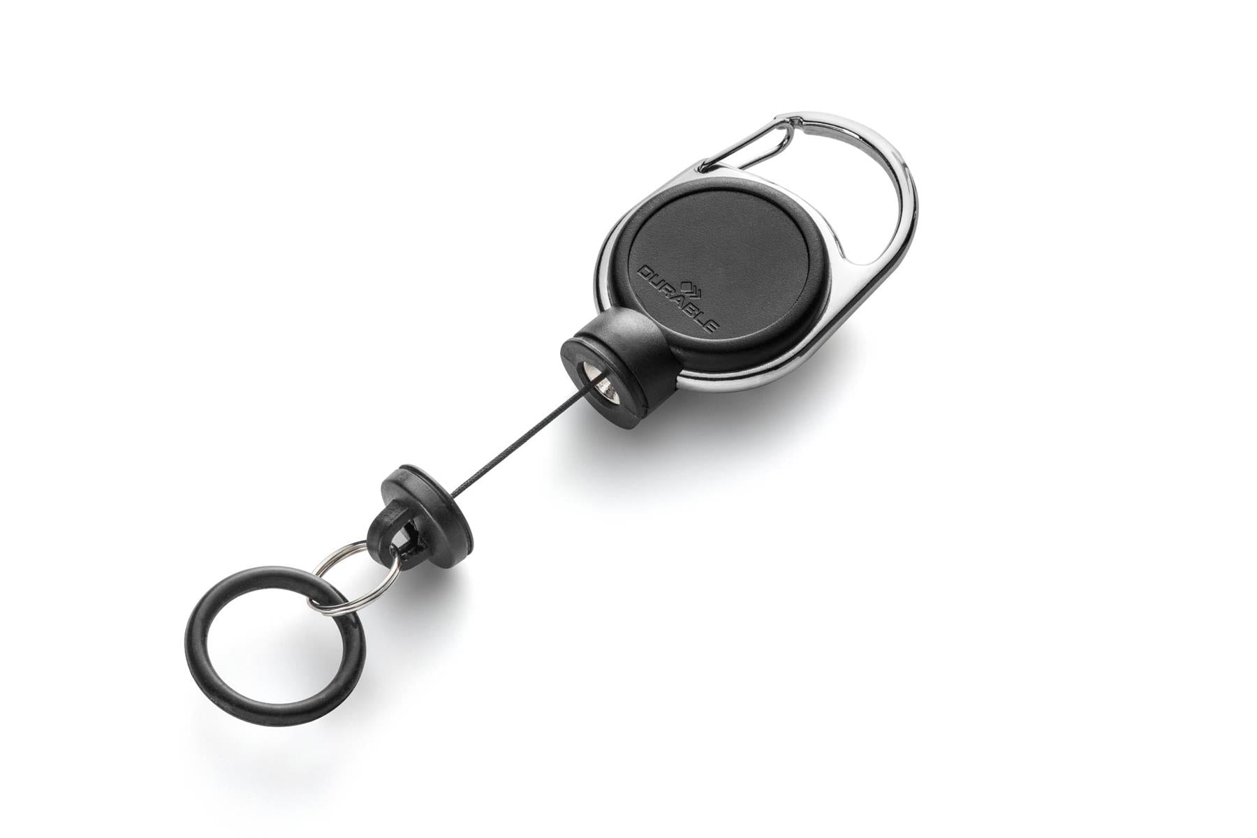 Durable Secure Magnetic Carabiner Badge Reel for Keys & Hand Sanitizer | Black