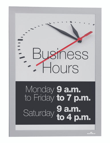 Durable DURAFRAME Sun Static-Cling Magentic Sign Holder | Letter 8.5" x 11" | Silver | 2 Pack