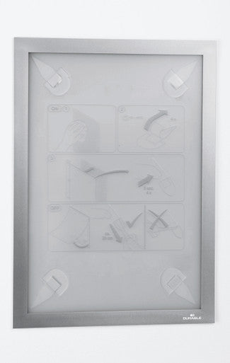 Durable DURAFRAME Wallpaper Sign Holder | Letter 8.5" x 11" | Silver