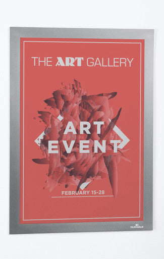 Durable DURAFRAME Wallpaper Sign Holder | Letter 8.5" x 11" | Silver