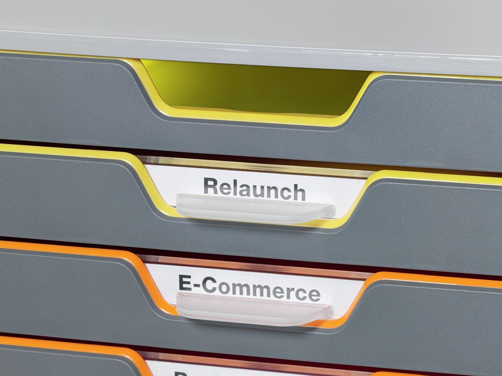 Durable VARICOLOR Desktop Organizer 10 Drawer Color Coded Modular Storage | Letter Size