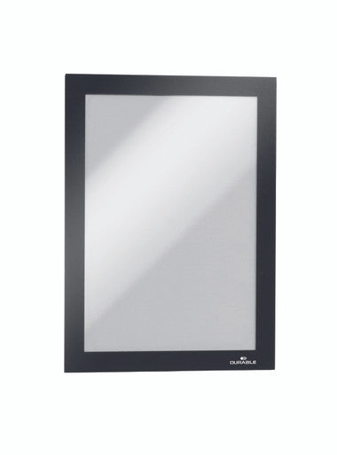 Durable DURAFRAME Magnetic Sign Holder | Half-Letter 5.5" x 8.5" | Black | 2 Pack