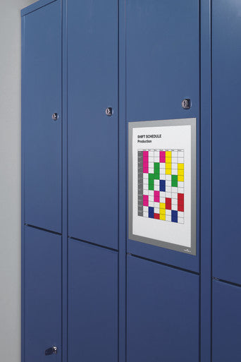 Durable DURAFRAME Magnetic Sign Holder | Half-Letter 5.5" x 8.5" | Silver | 2 pack