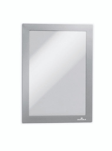 Durable DURAFRAME Magnetic Sign Holder | Half-Letter 5.5" x 8.5" | Silver | 2 pack