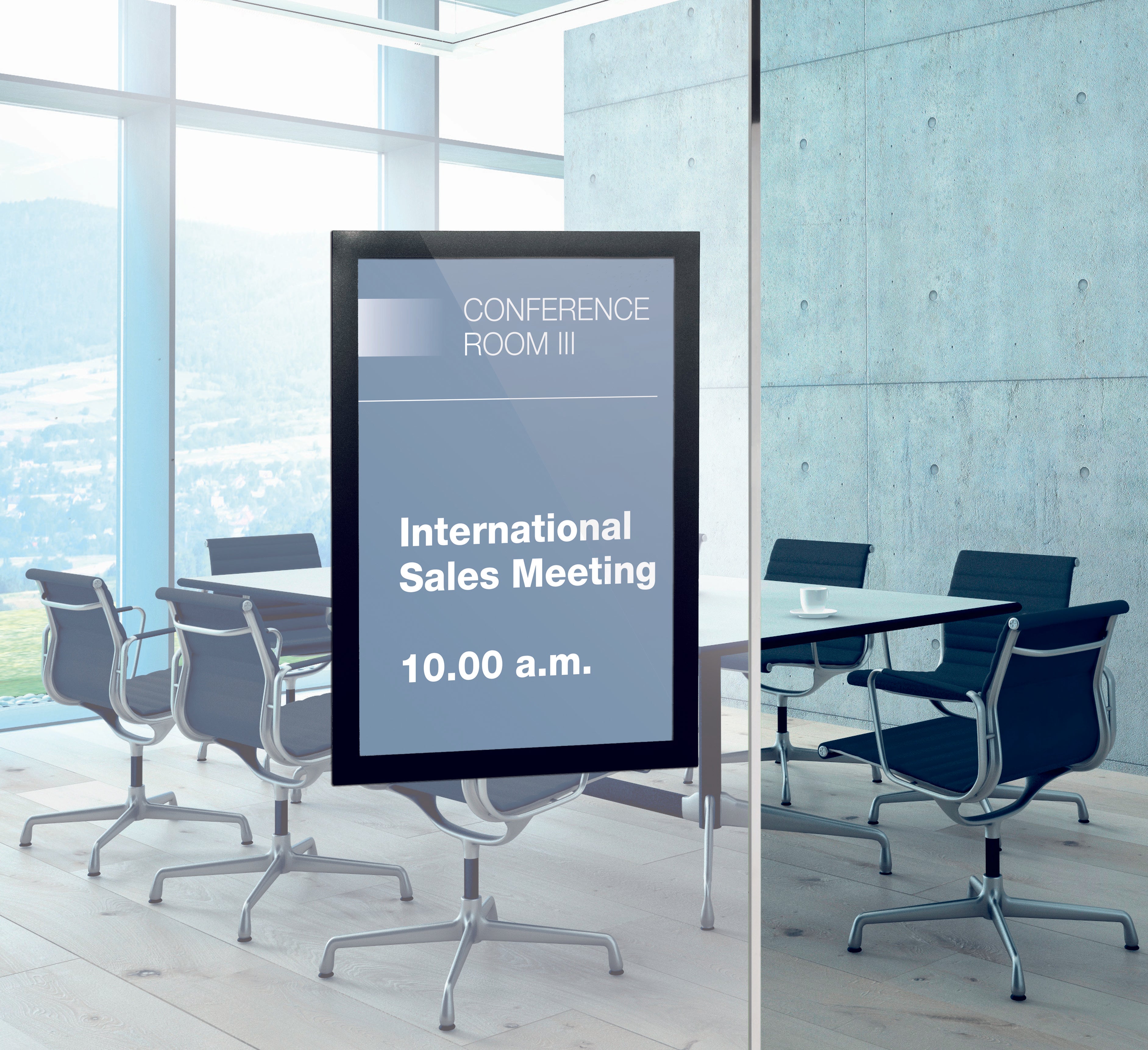 Durable DURAFRAME Self-Adhesive Sign Holder | Letter 8.5" x 11" | Black | 2 Pack