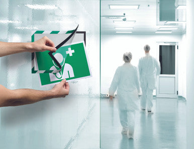 Durable DURAFRAME Security Self-Adhesive Sign Holder | Letter Size 8.5" x 11" | Green & White | 2 Pack