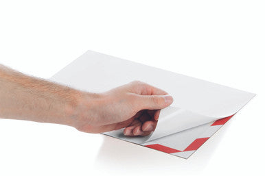 Durable DURAFRAME Security Self-Adhesive Sign Holder | Letter Size 8.5" x 11" | Red & White | 2 Pack