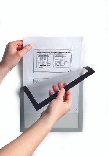 Durable DURAFRAME Magnetic Sign Holder | Letter Size 8.5" x 11" | Silver | 2 Pack