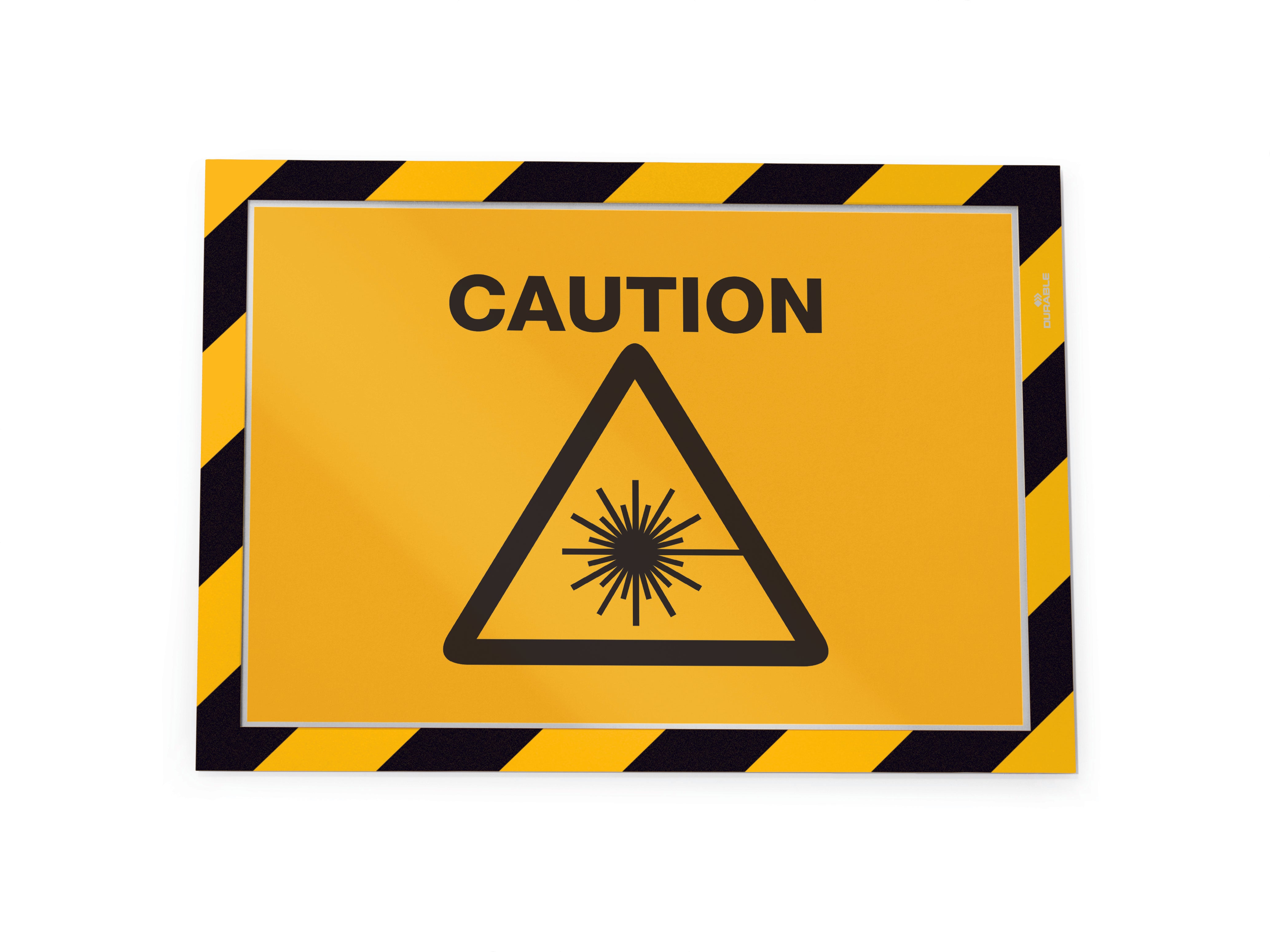 Durable DURAFRAME Security Magnetic Sign Holder | Letter Size 8.5" x 11" | Yellow & Black | 2 Pack