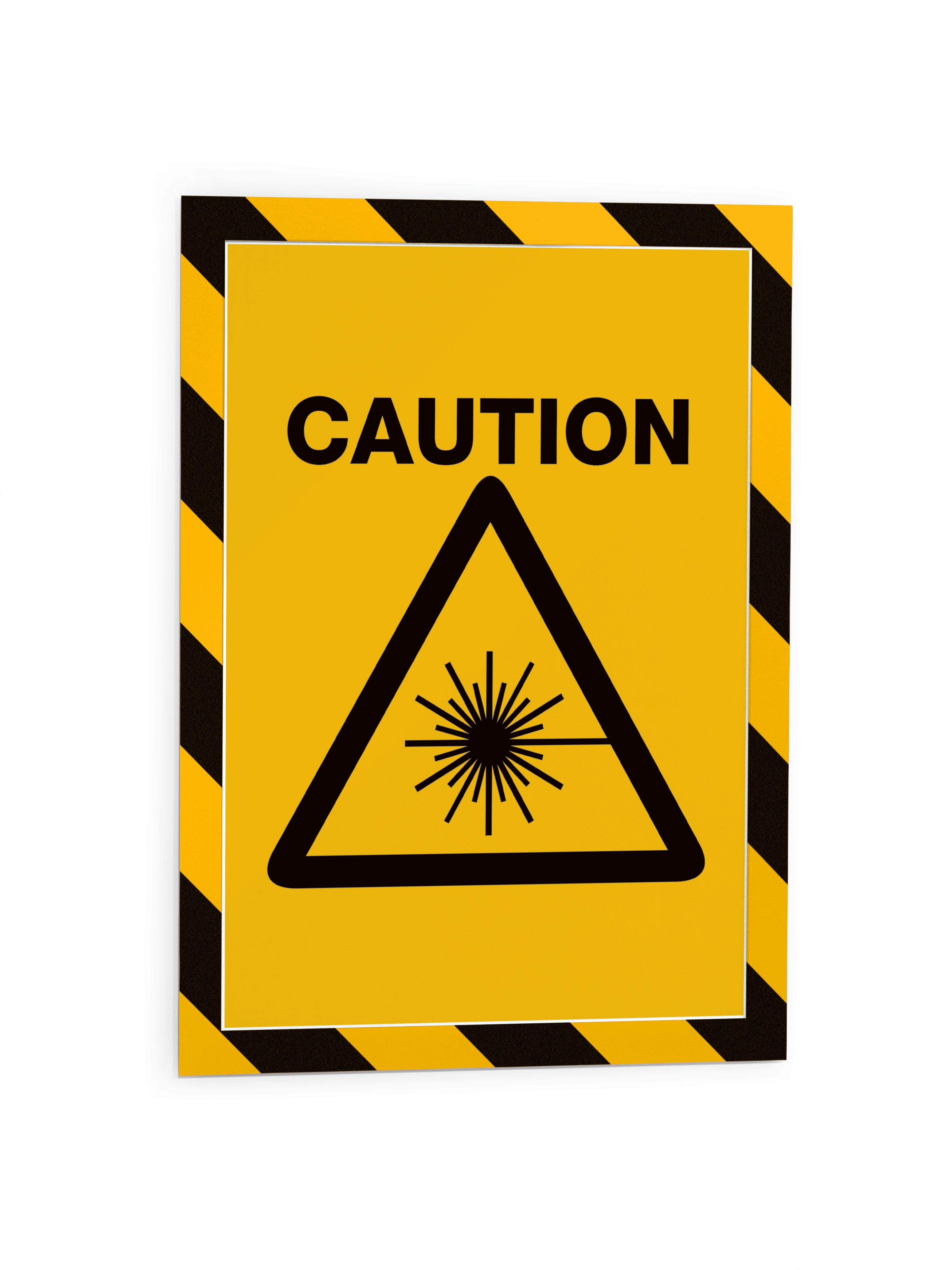 Duraframe Security Infoframe with caution sign