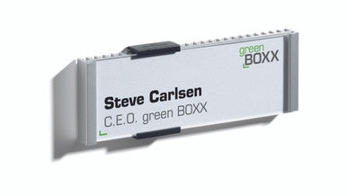 Durable Wall Mounted Office Info Sign - Easy to Update 6.125" x 2.25" - Aluminum