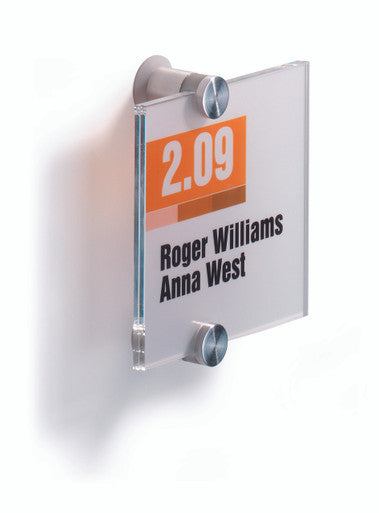 Durable CRYSTAL SIGN Door & Wall Information Sign | 4.125" x 4.125" Inches