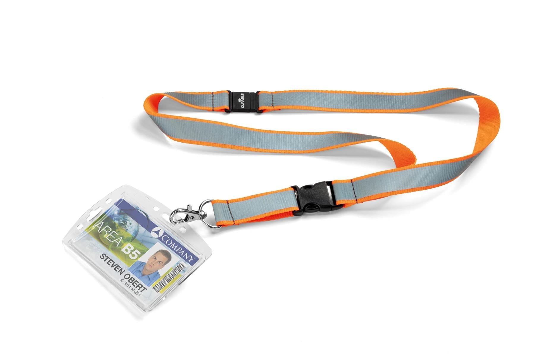 Durable Reflective Detachable Neck Lanyards with Clip and Safety Release | Orange