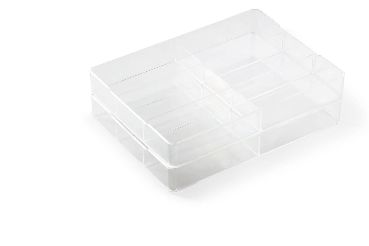 Durable Acrylic Food-Safe Plastic Draw Organizer Storage Divider | Crystal Clear