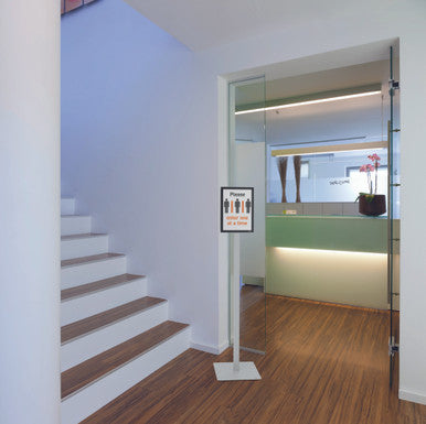 Durable Info Floor Stand with DURAFRAME Document Frames | Letter-Size 8.5" x 11"