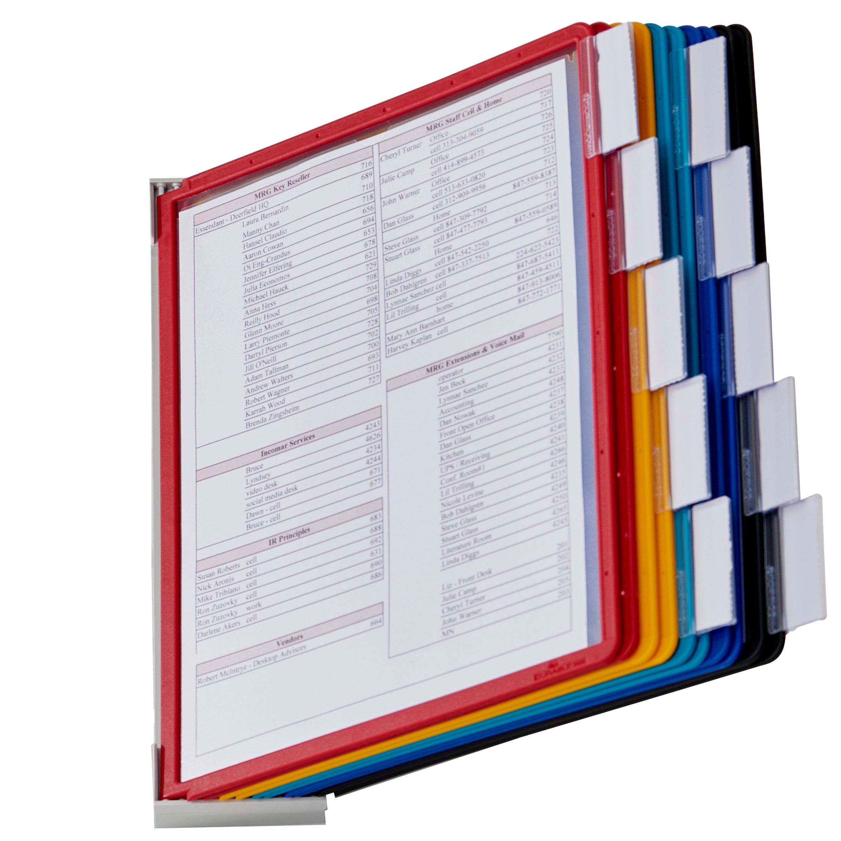 Durable VARIO Wall Extension Reference System | 10 Panels | Letter Size | Assorted Colors