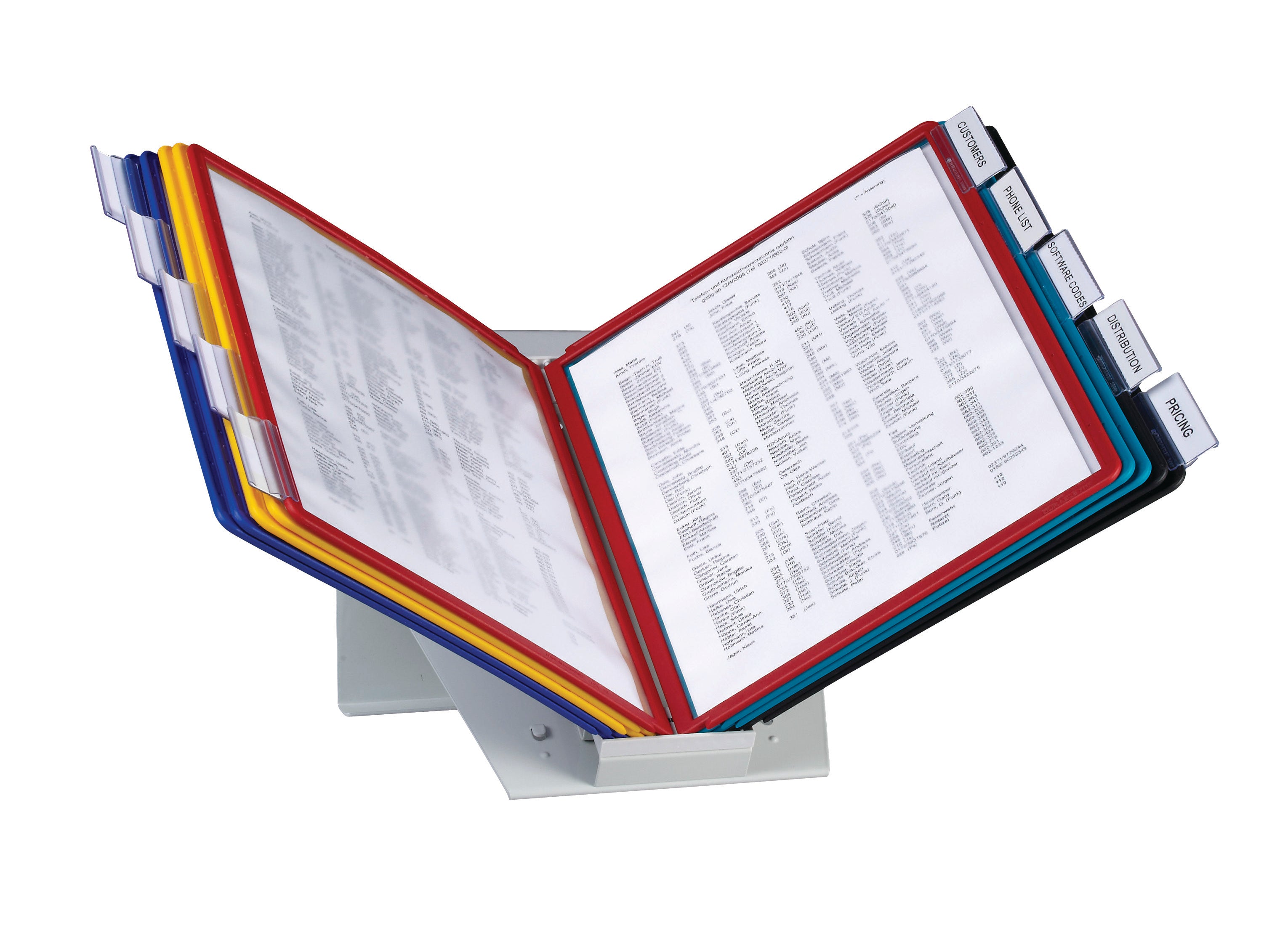 Durable VARIO Desk Reference System | 10 Panels | Letter Size | Assorted Colors