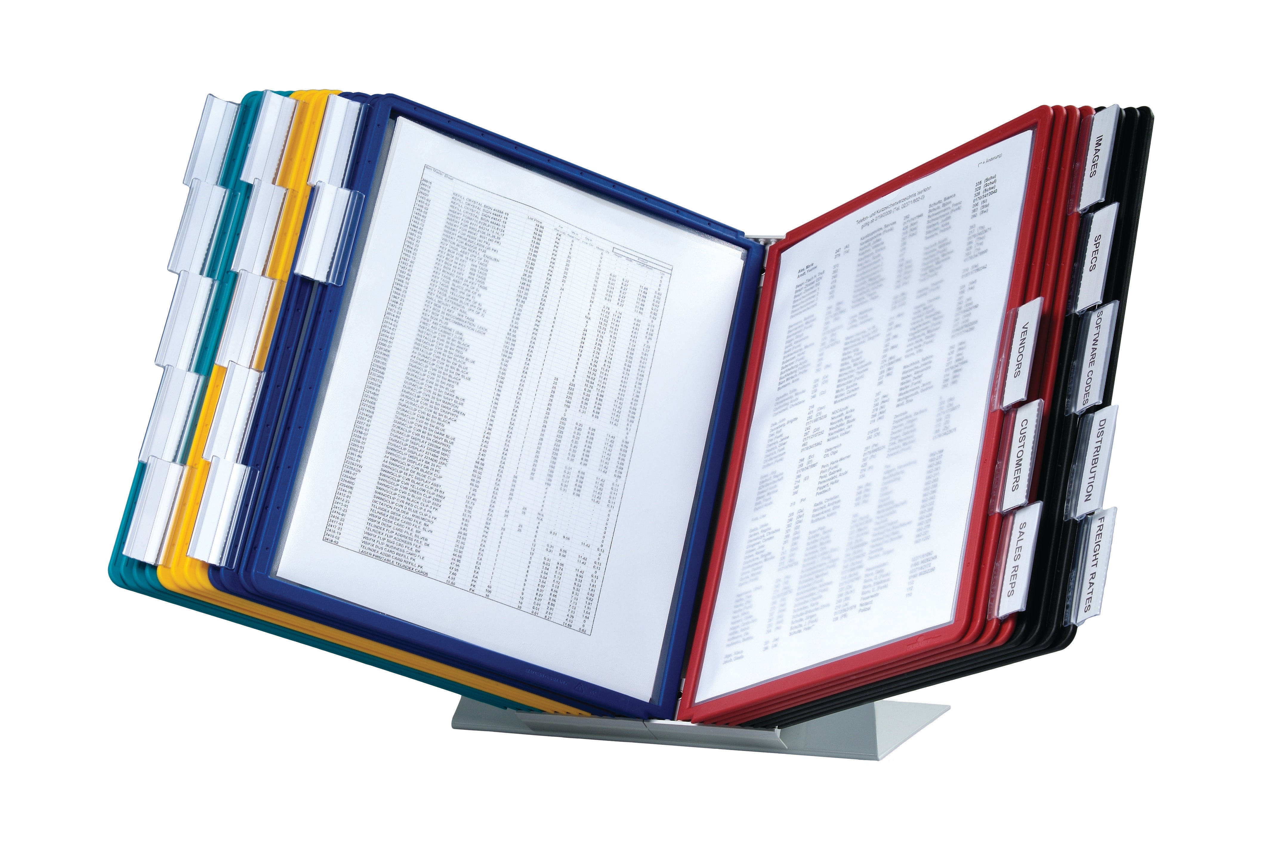 Durable VARIO Desk Reference System | 20 Panels | Letter Size | Assorted Colors