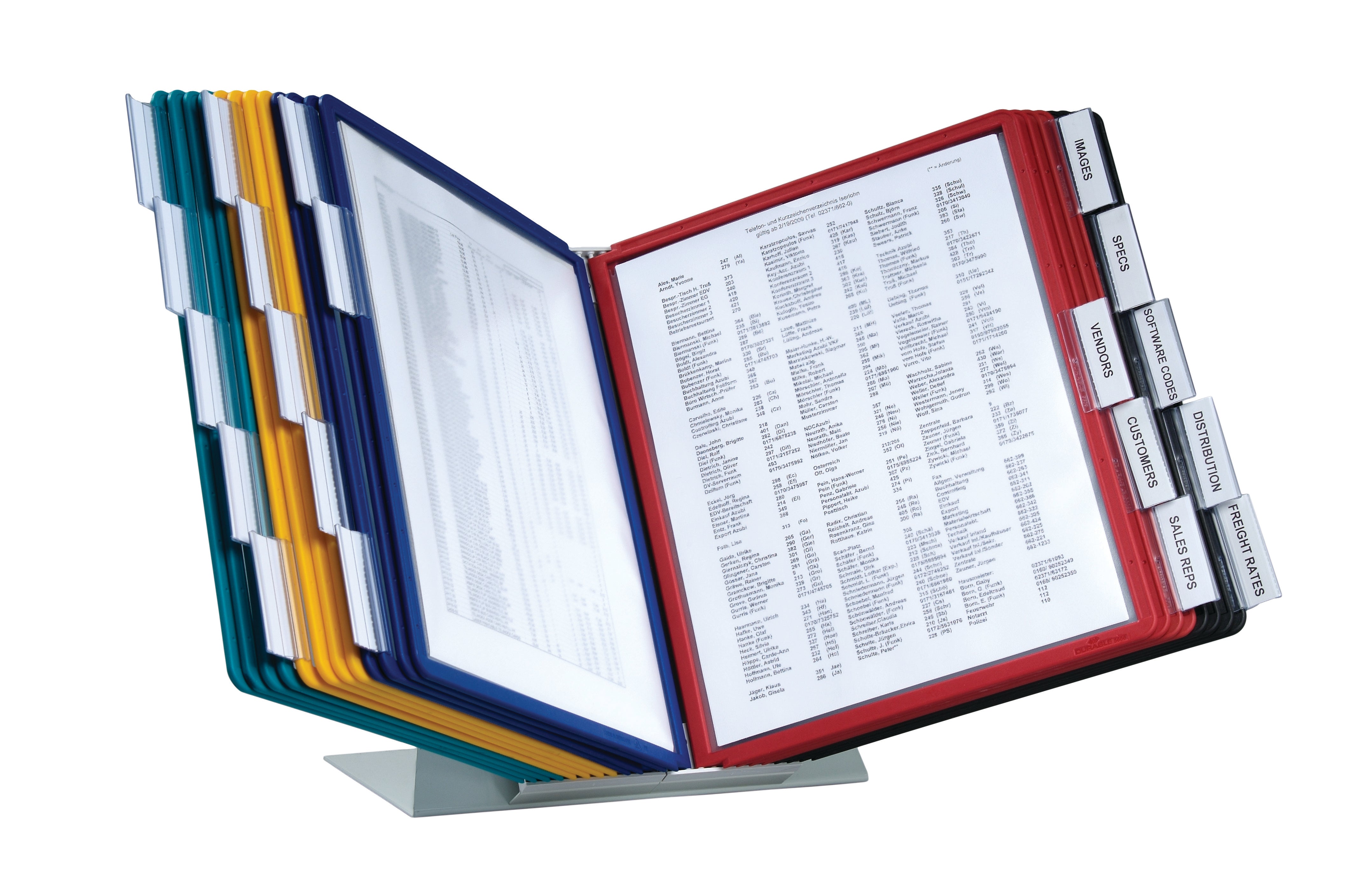 Durable VARIO Desk Reference System | 20 Panels | Letter Size | Assorted Colors