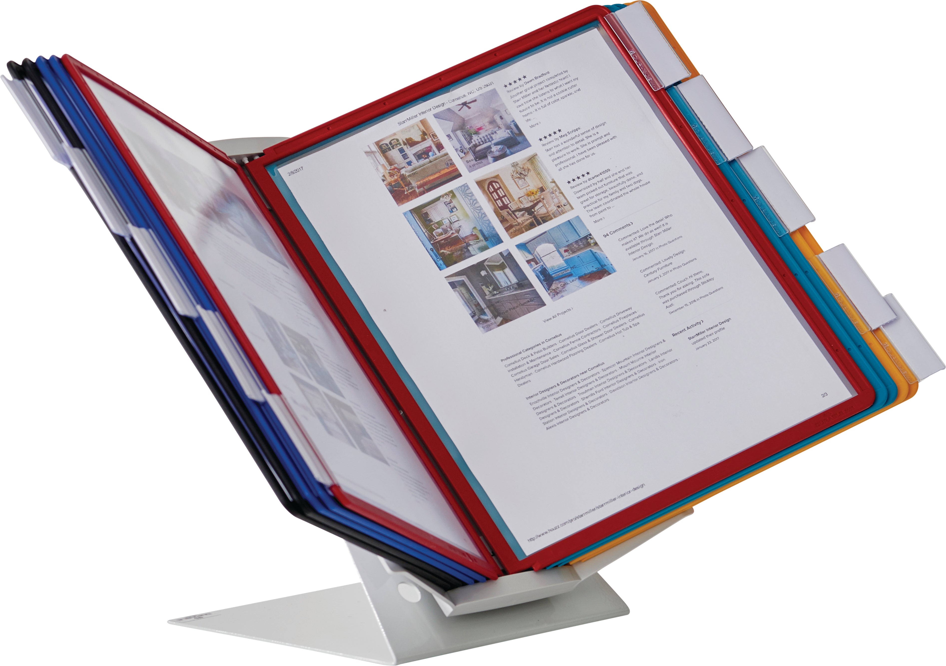 Durable VARIO Pro Rotating Desk and Wall Reference System | 10 Panels | Assorted Colors