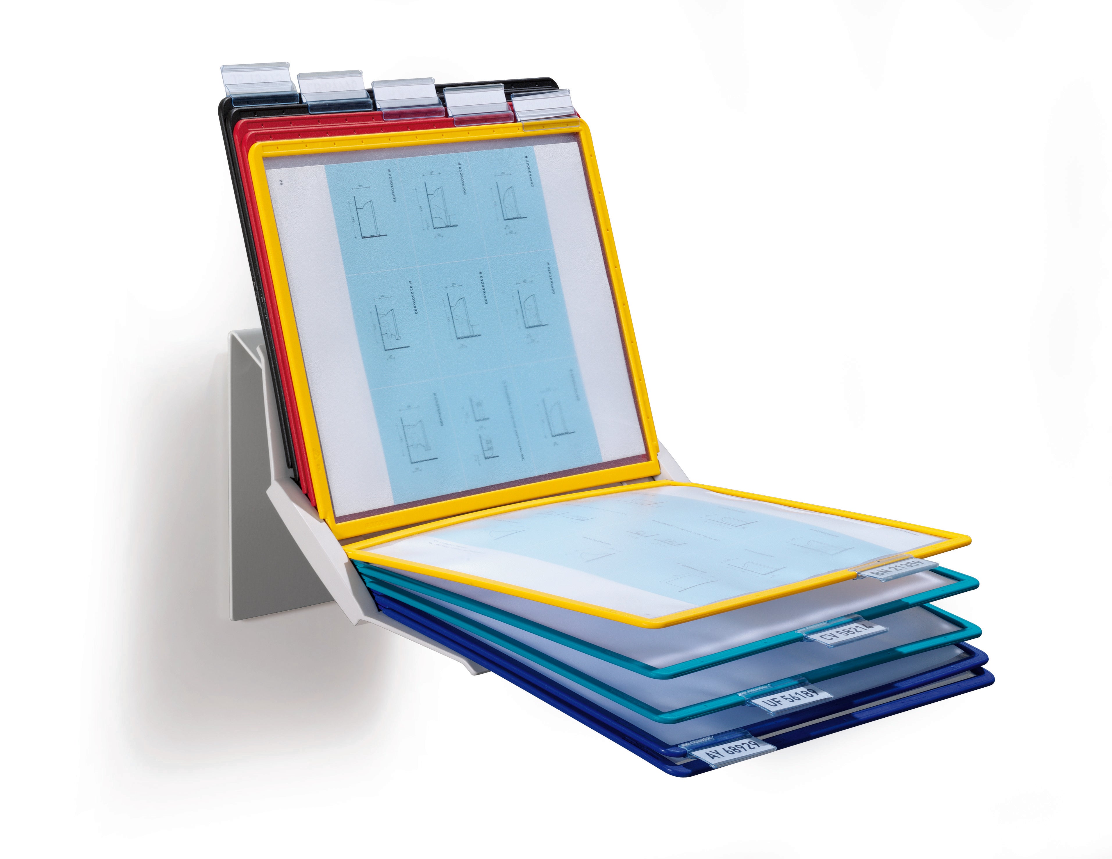 Durable VARIO Pro Rotating Desk and Wall Reference System | 10 Panels | Assorted Colors