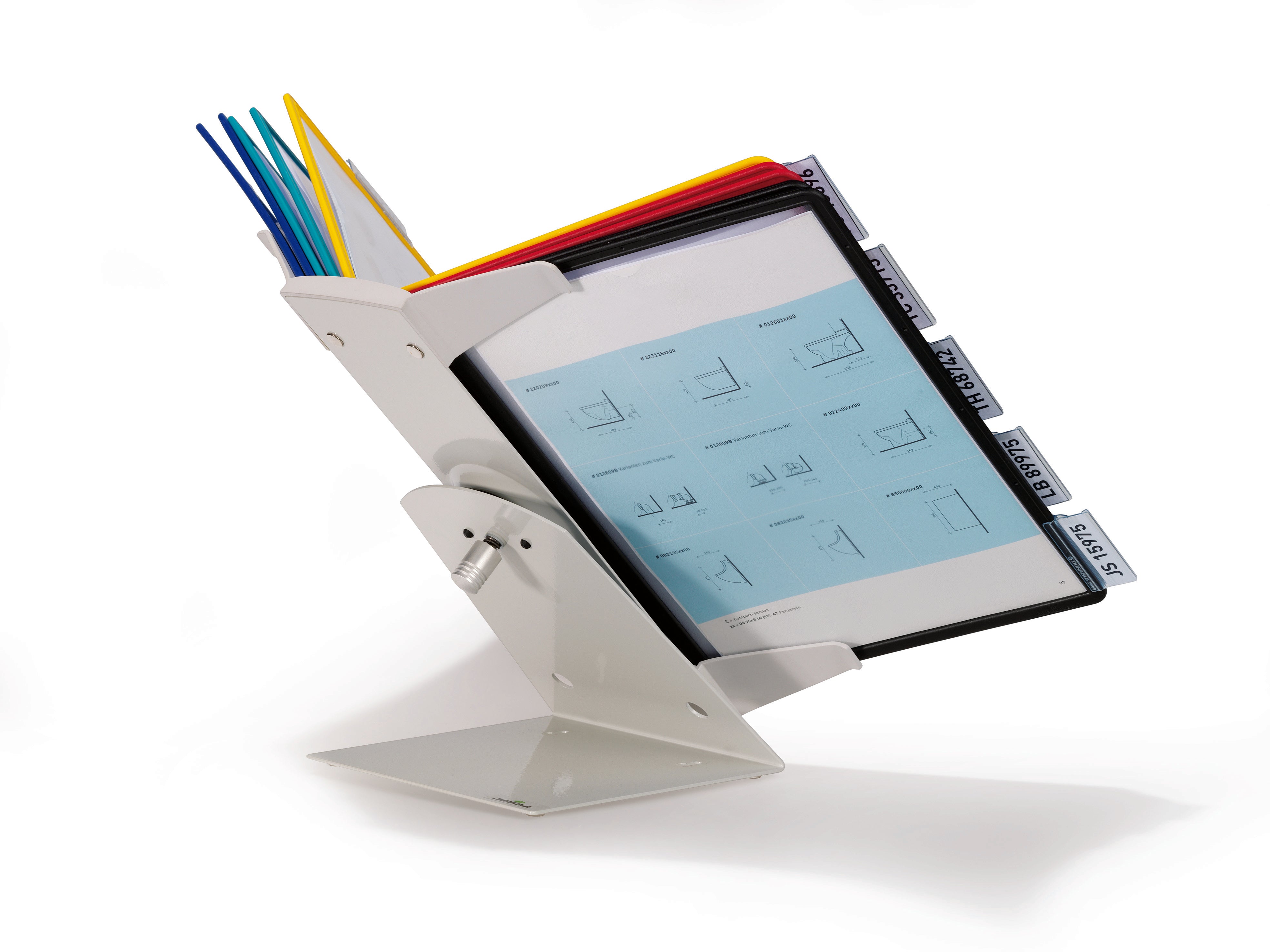 Durable VARIO Pro Rotating Desk and Wall Reference System | 10 Panels | Assorted Colors