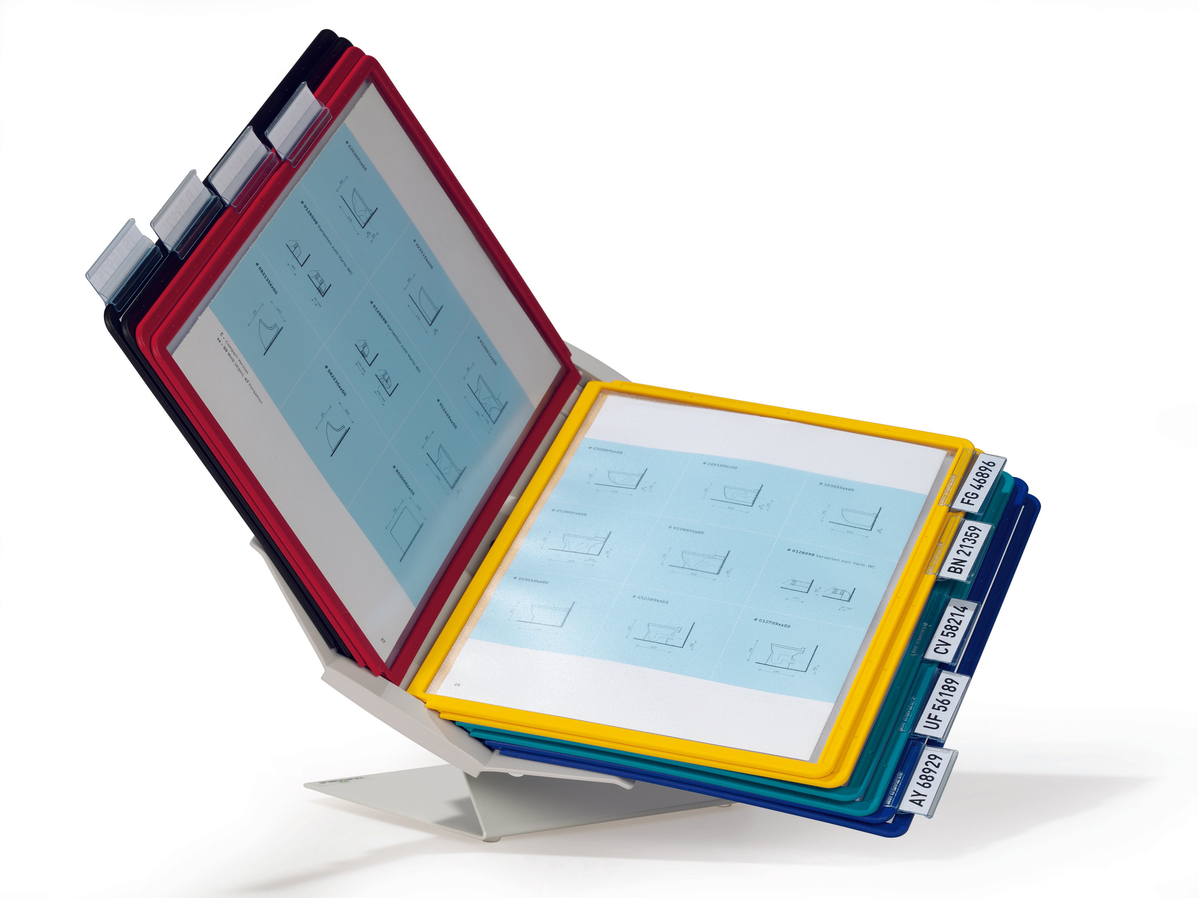 Durable VARIO Pro Rotating Desk and Wall Reference System | 10 Panels | Assorted Colors