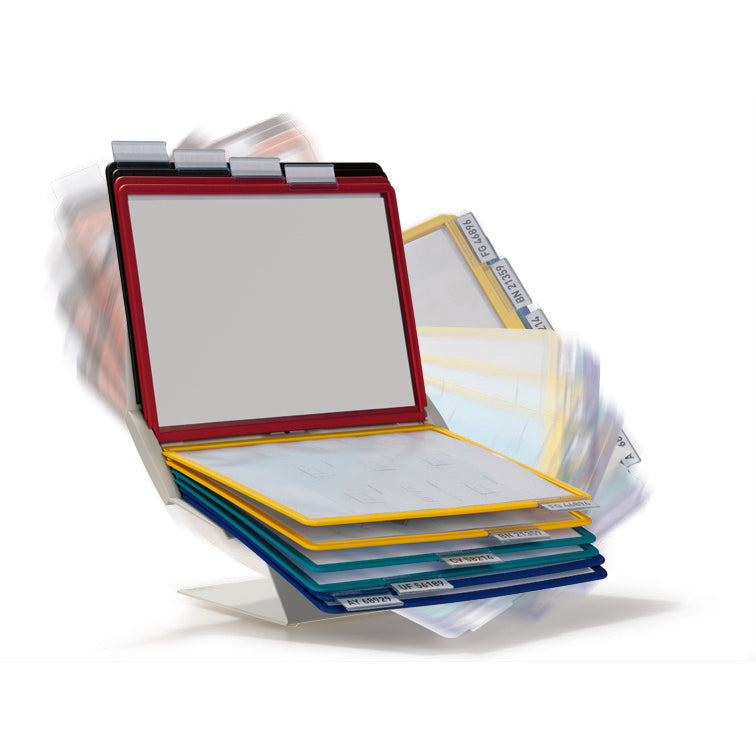 Durable VARIO Pro Rotating Desk and Wall Reference System | 10 Panels | Assorted Colors