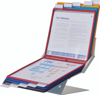 Durable VARIO Pro Rotating Desk and Wall Reference System | 10 Panels | Assorted Colors