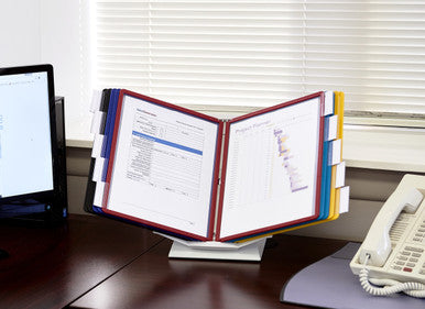 Durable VARIO Pro Rotating Desk and Wall Reference System | 10 Panels | Assorted Colors