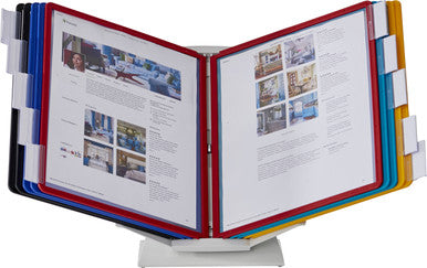 Durable VARIO Pro Rotating Desk and Wall Reference System | 10 Panels | Assorted Colors